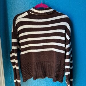 a new day Brown and White Cowl Neck Sweater